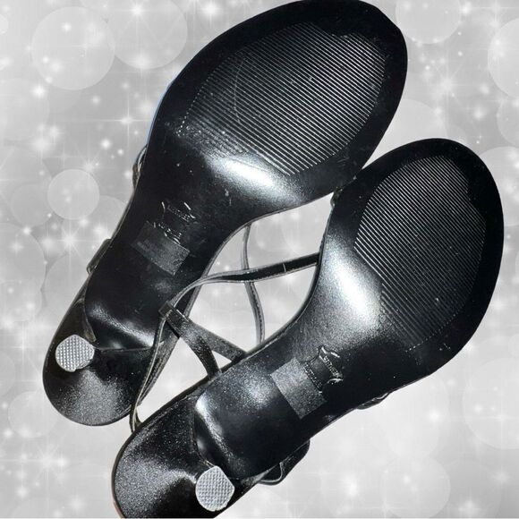 Impo black satin evening heels with rhinestone dragonfly! Ntn - Picture 9 of 9